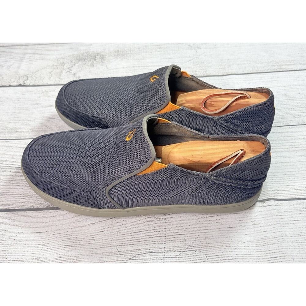 Olukai Mens Nohea Mesh Low Top Round Toe Gray Slip On Shoes Size 8 - Picture 2 of 10